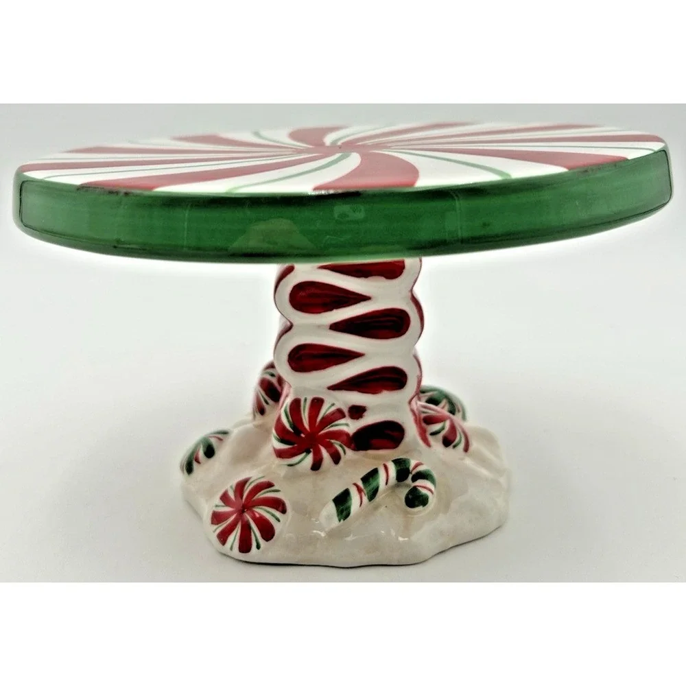 St. Nicholas Square Candy Greetings Collection Pedestal Cake Stand Christmas